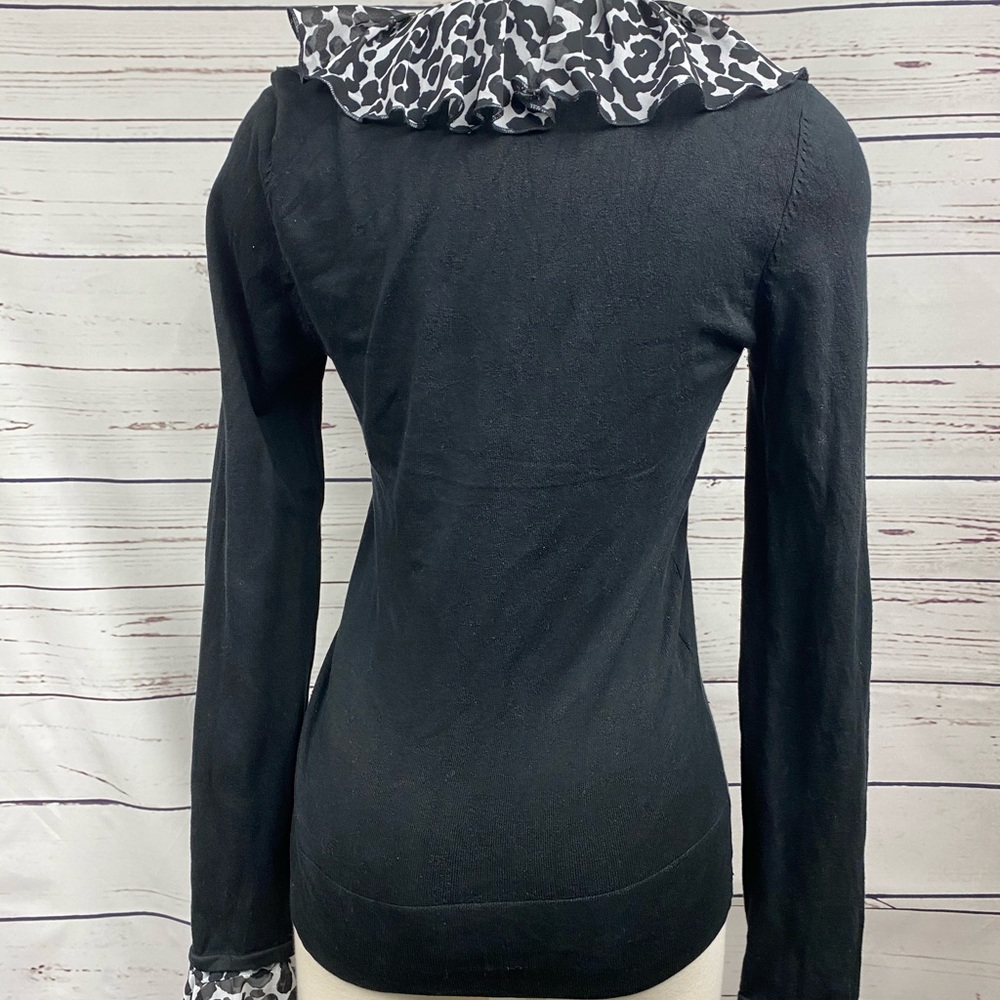 WHBM Black Ruffle Sweater - Picture 7 of 8